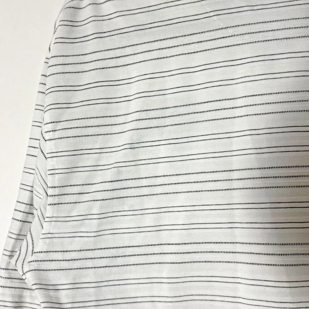 Nike Golf Polo Shirt Mens L White Striped Dri Fit Unique Celebration Golf Club